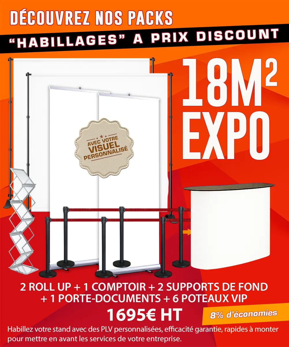 Pack prestige de personnalisation pour stand de 18 mètres carrés